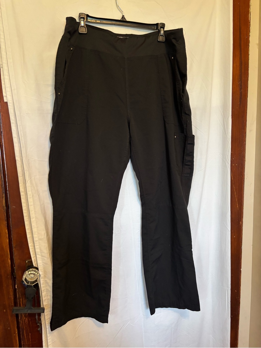 Black Purple Label Yoga Women's Utility Scrub Pants - Stretch Fabric XL